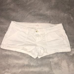 White Hollister Low-Rise Shorts
